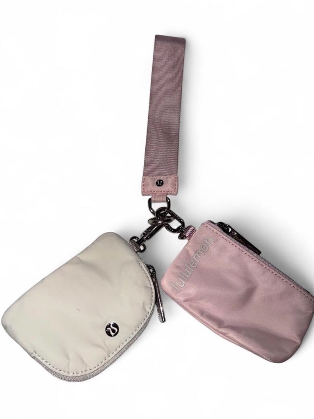 lululemon athletica Dual Pouch Wristlet in Pale Pink and Cream